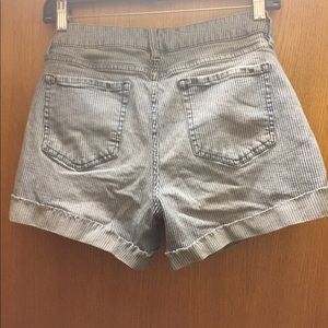 Blue & white stripped corduroy shorts